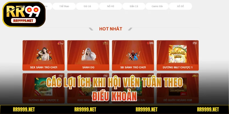 Các lợi ích khi hội viên tuân theo điều khoản